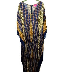 Sassy Jones OS Kaftan Jump suite Mixed Animal Print Leopard Zebra Kimono Sleeve